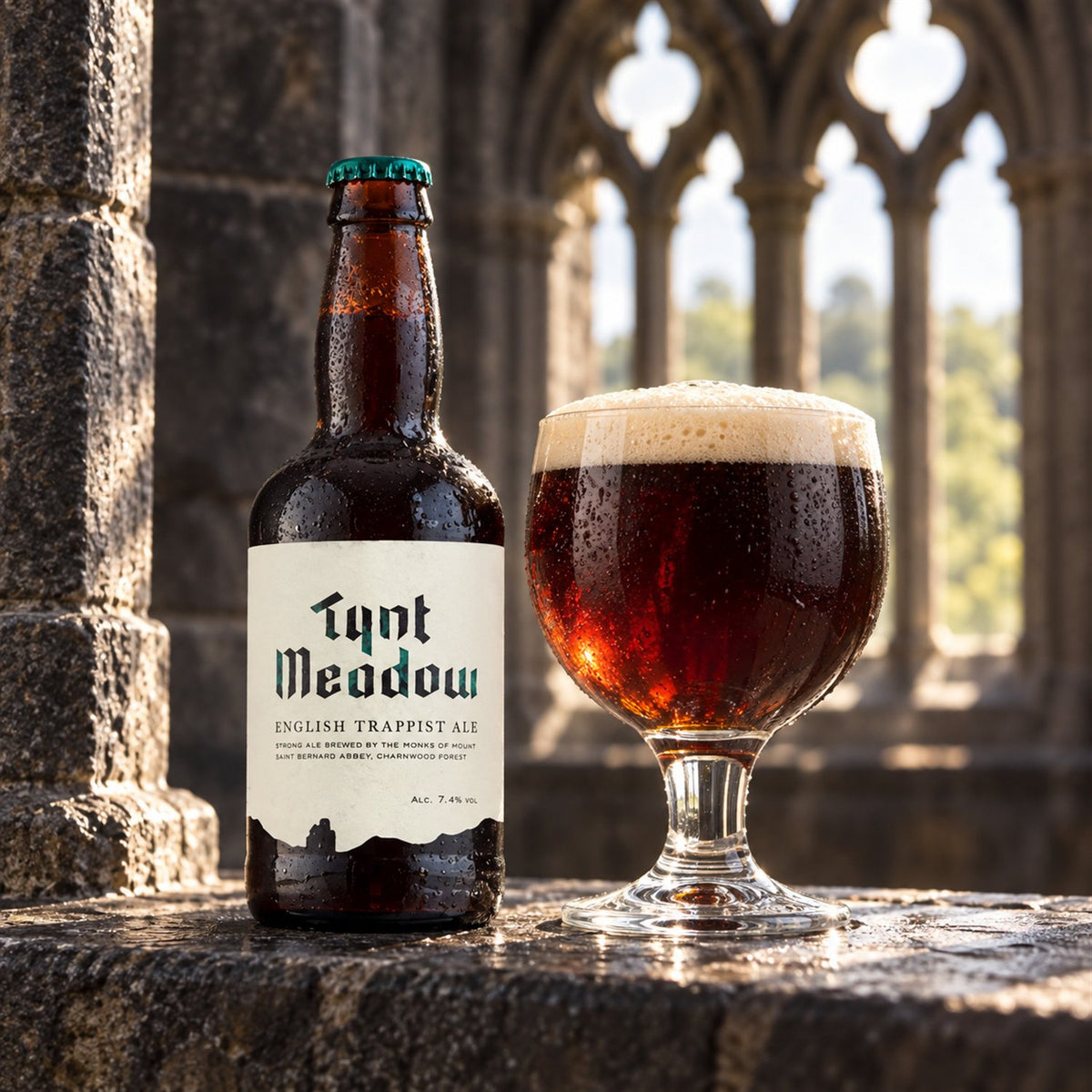 Tynt Meadow: bebida servida en vaso junto a su envase