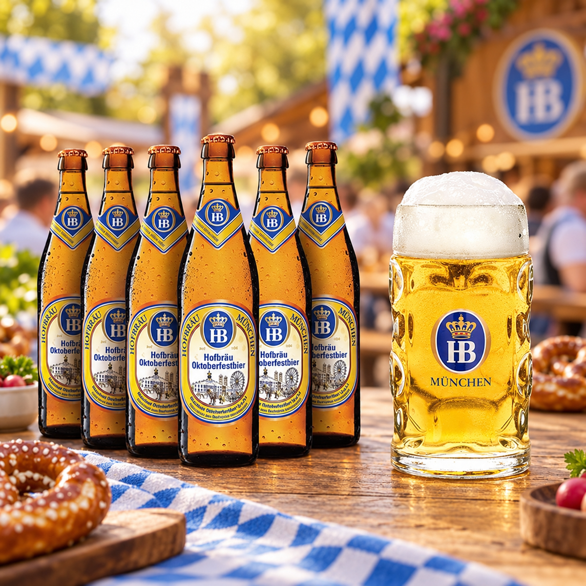 Pack HB Oktoberfest 6 botellas + Jarra 50cl de regalo servido en jarra durante el Oktoberfest