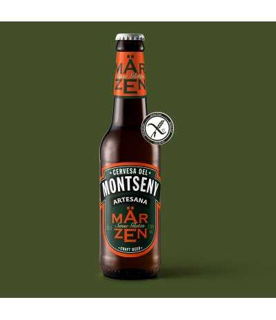 Cerveza Montseny Märzen Sin Gluten Botella de 33cl fondo verde