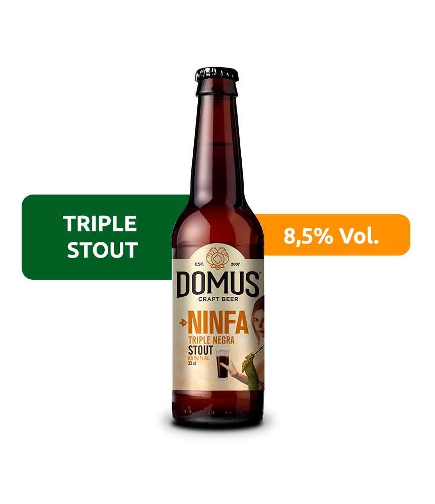 Domus Ninga de estilo Triple Stout con un 8,5% de alcohol.