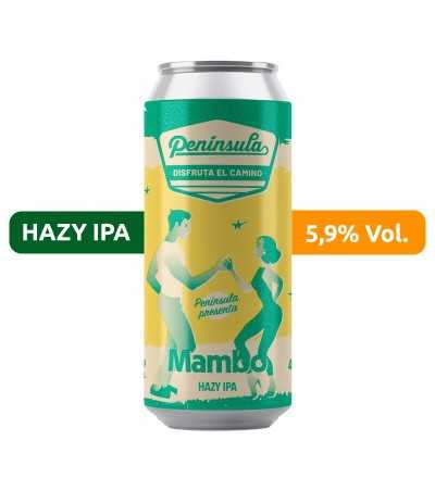 Cerveza Mambo, de la Cervecería Península. Estilo Hazy IPA con un 5,9% vol.