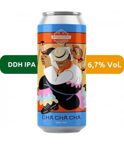 Cerveza Cha Cha Chá de la cervecera Basqueland. Estilo DDH IPA de 6,7% Vol.