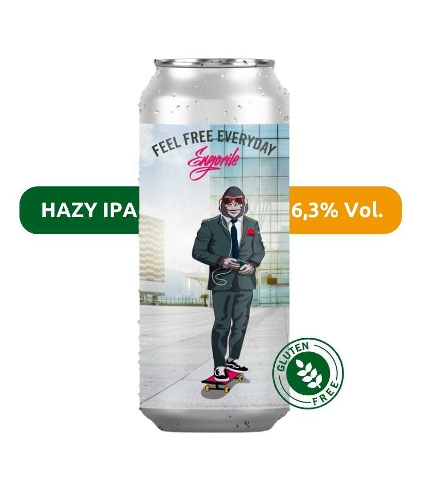 Cerveza Feel Free Everyday de Engorile, de estilo Hazy IPA con un 6,3% vol.