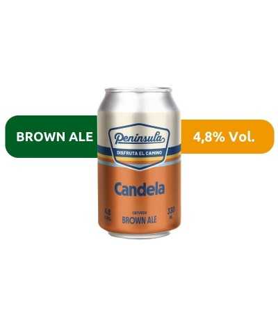 Cerveza Candela de Península. Estilo Brown Ale, con un 4,8% de alcohol.
