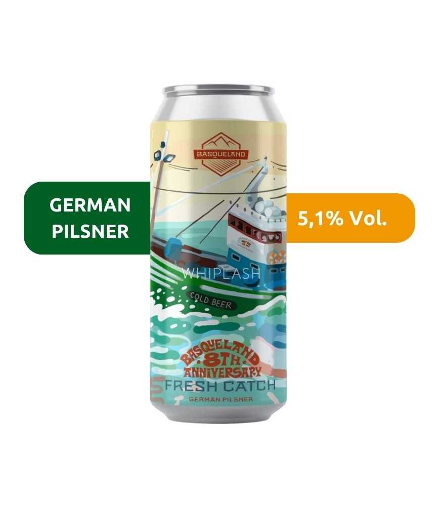 Cerveza Fresh Catch de Basqueland, de estilo German Pilsner y con un 5,1% Vol.