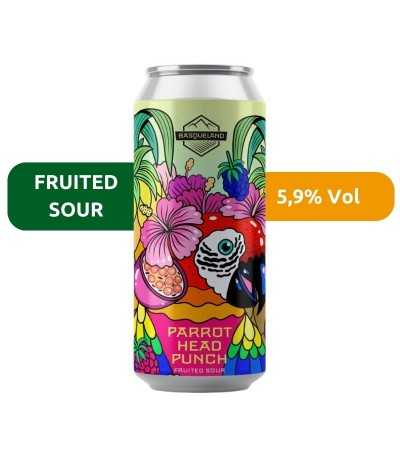Cerveza Parrot Head Punch de Basqueland, de estilo Fruited Sour y con un 5,9% Vol.