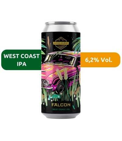 Cerveza Falcon de Basqueland, de estilo West Coast IPA con un 6,2% Vol.