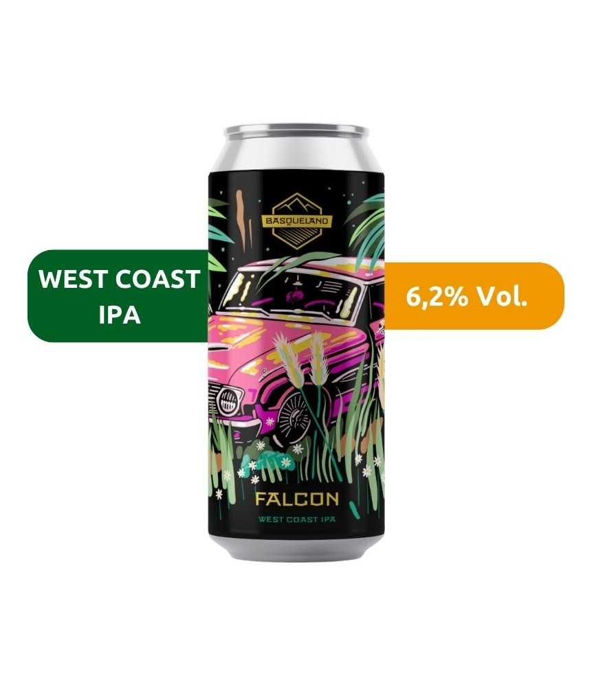 Cerveza Falcon de Basqueland, de estilo West Coast IPA con un 6,2% Vol.