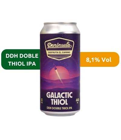 Cerveza Galactic Thiol de Península, de estilo DDH Doble Thiol IPA de 8,1% Vol.