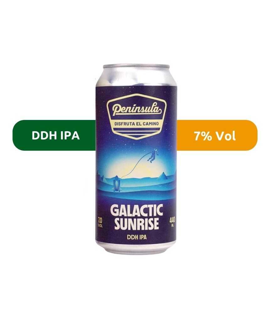 Cerveza Galactic Sunrise de Península, de estilo DDH IPA con un 7% de Vol.