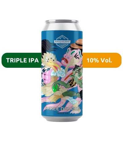 Cerveza Three Demons de Basqueland, de estilo Triple IPA y con un 10% Vol.