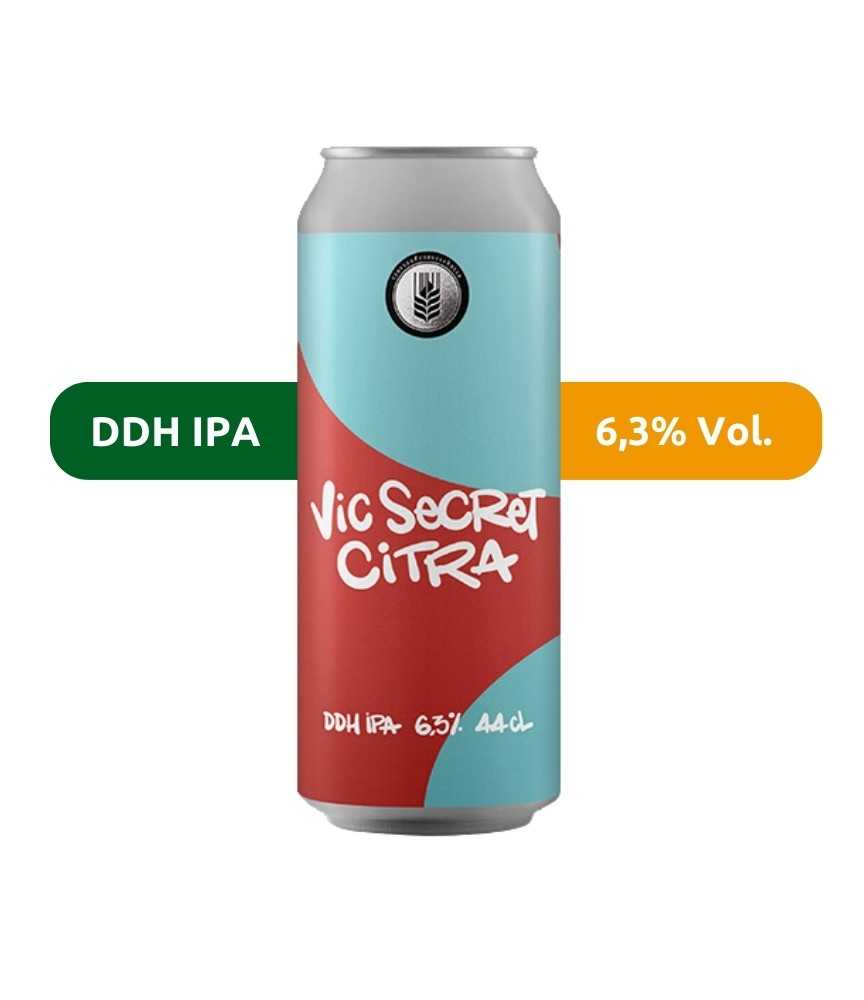Cerveza Vic Secret de Espiga, de estilo DDH IPA y con un 6,3% de alcohol.