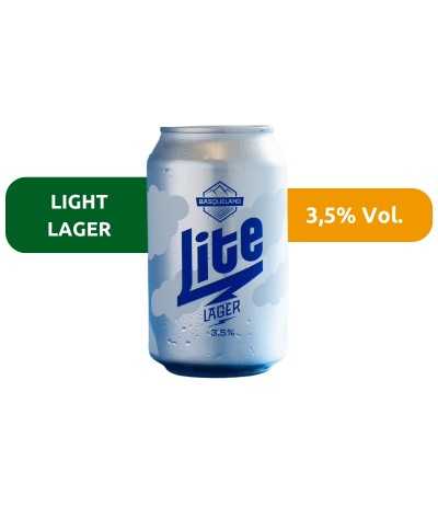 Cerveza Lite de Basqueland, de estilo Premium Light Lager, y con un 3,5% de alcohol.