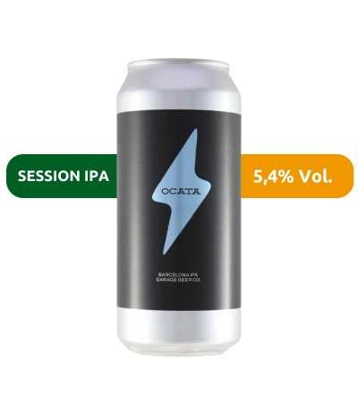 Cerveza Ocata de Garage, de estilo Session IPA, con un 5,4% de alcohol.