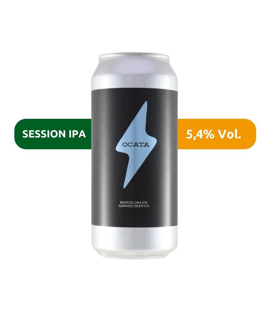 Cerveza Ocata de Garage, de estilo Session IPA, con un 5,4% de alcohol.