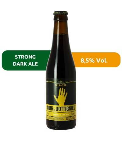 Cerveza Noir de Dottignies de De Ranke, de estilo Strong Dark Ale, de 8,5% de alcohol.