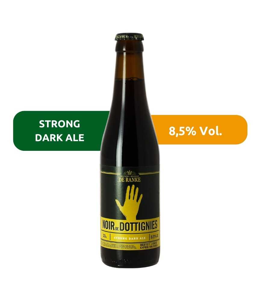 Cerveza Noir de Dottignies de De Ranke, de estilo Strong Dark Ale, de 8,5% de alcohol.