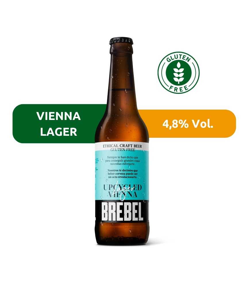 Cerveza Upcycled de Brebel, de estilo Vienna Lager y con un 4,8% de alcohol. Vegana y Gluten Free.