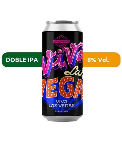 Cerveza Viva Las Vegas de Basqueland, de estilo Doble IPA y con un 8% de alcohol.