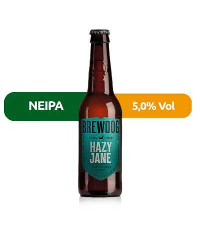 Hazy Jane de Brewdog de estilo New England IPA con un 5% de alcohol.