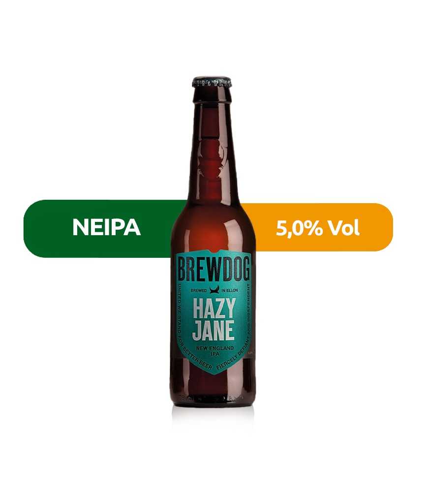 Hazy Jane de Brewdog de estilo New England IPA con un 5% de alcohol.