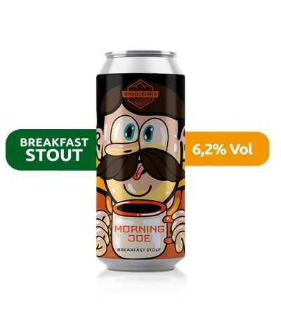 Cerveza Morning Joe, de Basqueland. De estilo Breakfast Stout y con un 6,2% de alcohol.