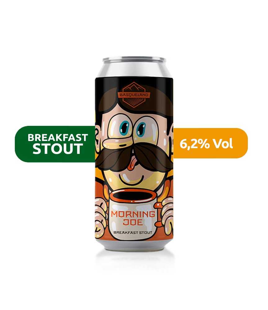 Cerveza Morning Joe, de Basqueland. De estilo Breakfast Stout y con un 6,2% de alcohol.