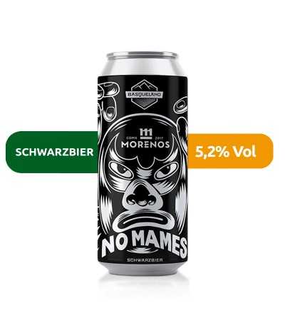 Cerveza No Mames, de Basqueland. De estilo Schwarzbier, con un 5,2% de alcohol.