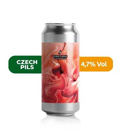 Cerveza Rabbit Hole de Garage, de estilo Czech Pils, con un 4,7% de alcohol.
