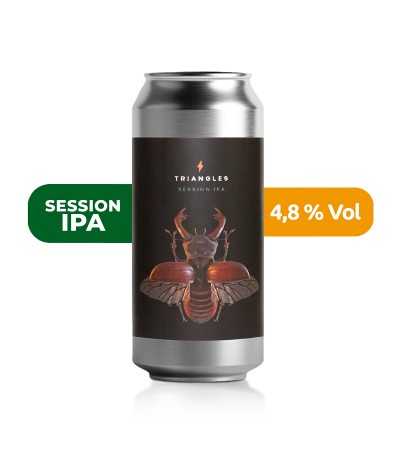 Cerveza Triangles de Garage, de estilo Session IPA, con un 4,8% de alcohol.