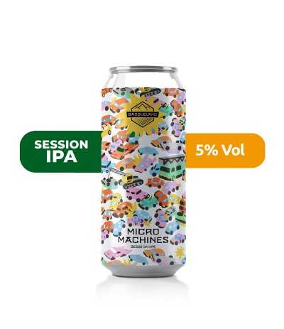 Cerveza Micro Machines Session IPA con 5% de alcohol.