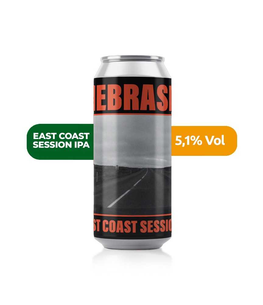 Cerveza Nebraska de Basqueland de estilo East Coast Session IPA y 5,1% de alcohol