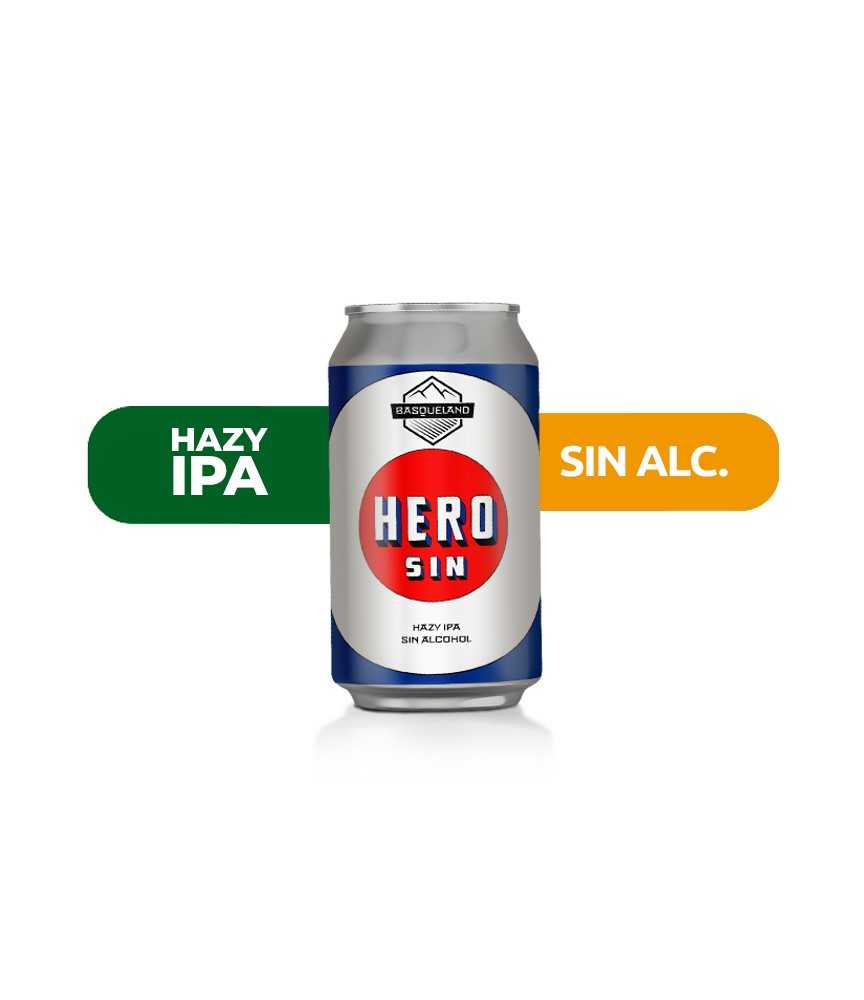 Cerveza Hero Sin de Basqueland de estilo Hazy IPA y SIN alcohol