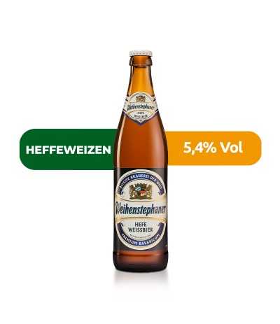 Cerveza Weihenstephan Hefeweissbier, de trigo con 5,4% de alcohol