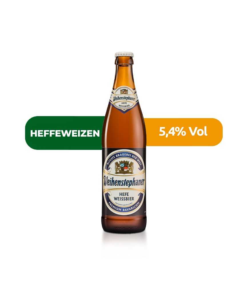 Cerveza Weihenstephan Hefeweissbier, de trigo con 5,4% de alcohol