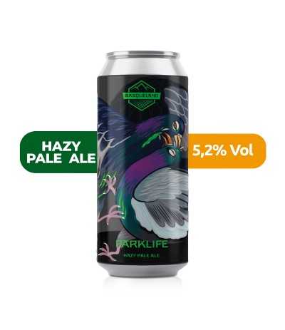 Cerveza Parklife de Basqueland, estilo Hazy Pale Ale con 5,2% de alcohol