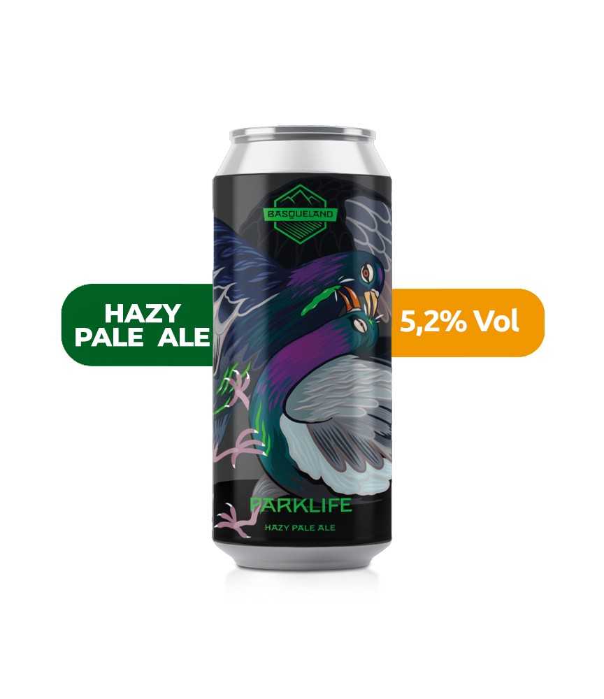 Cerveza Parklife de Basqueland, estilo Hazy Pale Ale con 5,2% de alcohol