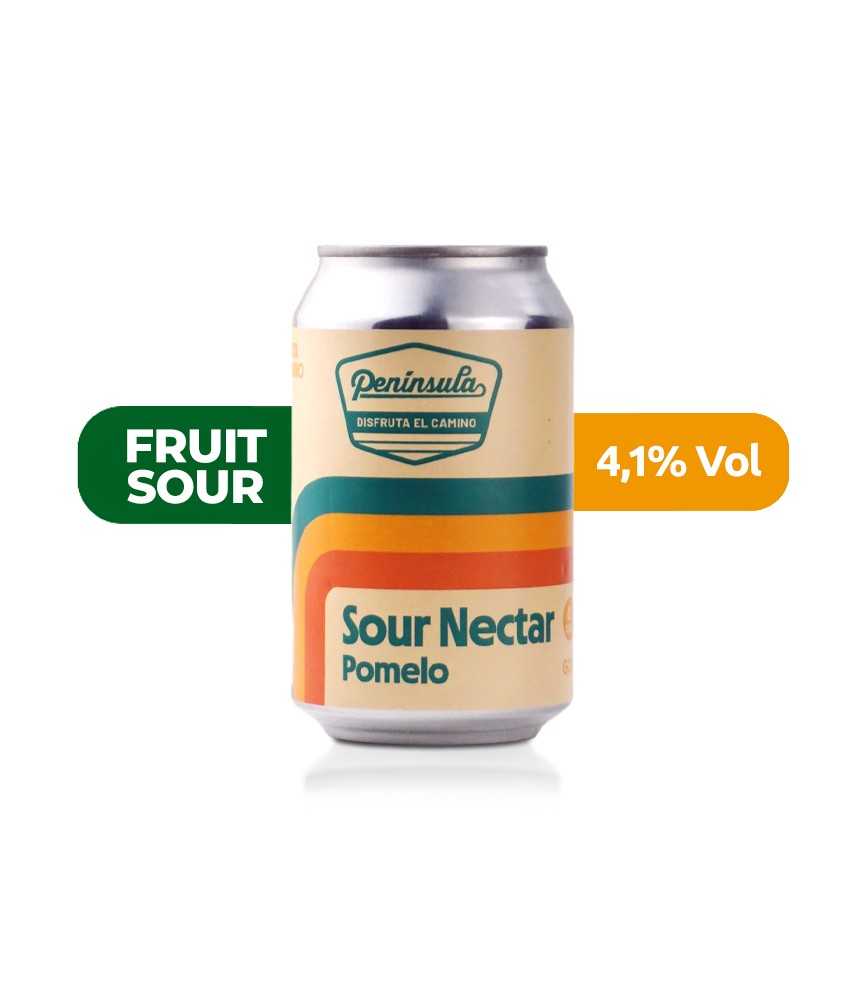 Cerveza Sour Nectar Pomelo de Península, de estilo Fruit Sour con 4,1% de alcohol