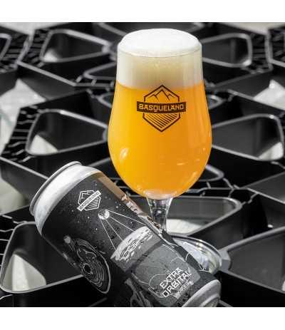 Copa de cerveza Extra Orbital de Basqueland, estilo DDH IPA con 8% de alcohol