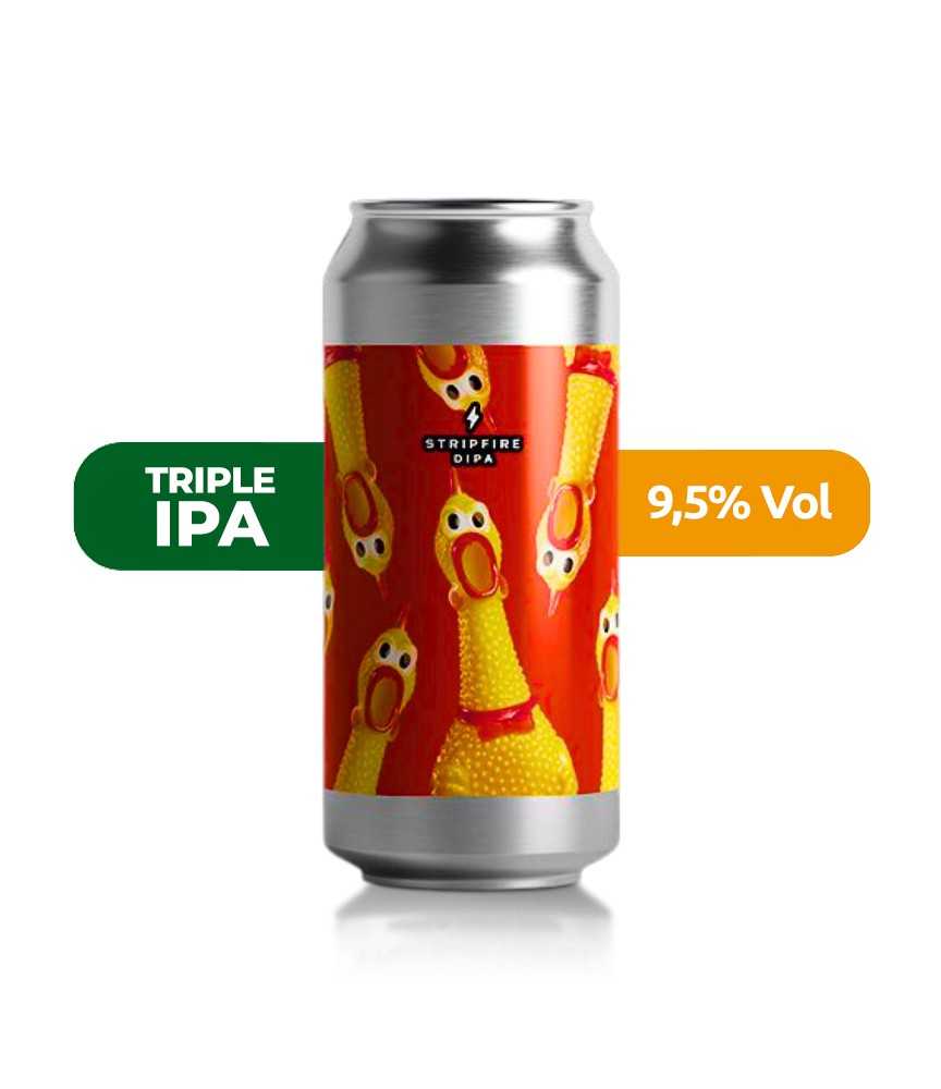 Cerveza Stripfire de Garage, estilo TIPA con 9,5 % de alcohol