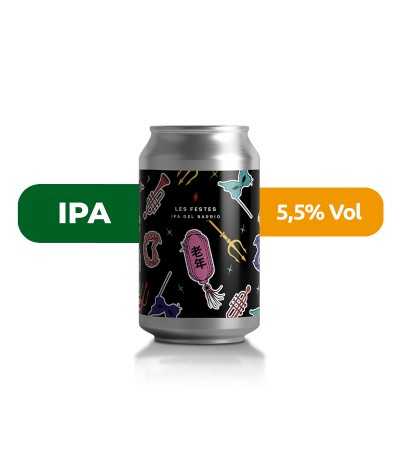 Cerveza IPA del Barrio LES FESTES de Garage, con un 5,5% de alcohol.