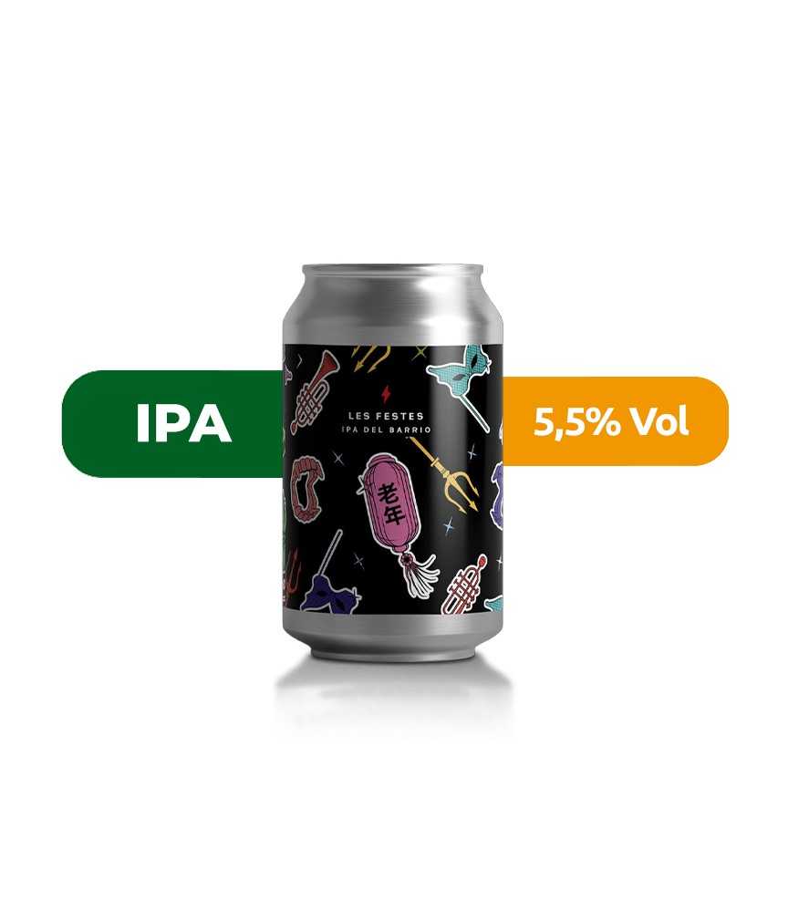 Cerveza IPA del Barrio LES FESTES de Garage, con un 5,5% de alcohol.