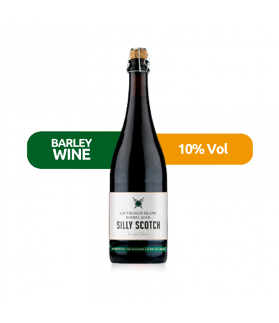 Cerveza Scotch Silly Sauvignon, de estilo Barley Wine y con un 10% de alcohol.