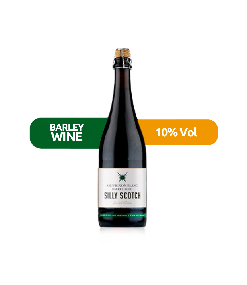 Cerveza Scotch Silly Sauvignon, de estilo Barley Wine y con un 10% de alcohol.