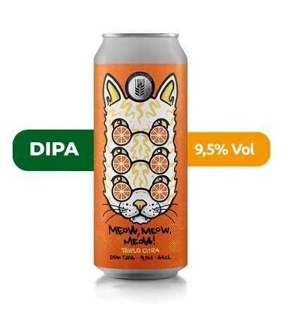 Cerveza Meow, Meow, Meow de Espiga, de estilo DIPA y con un 9,5% de alcohol.