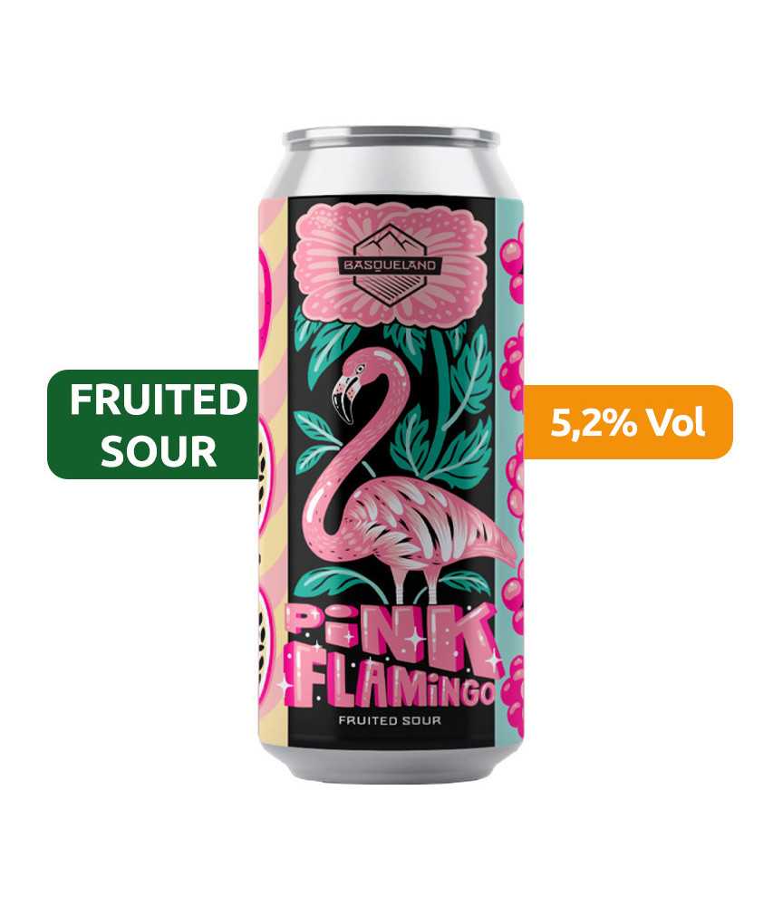 Cerveza Pink Flamingo de Basqueland, de estilo Fruited Sour y con un 5,2% de alcohol.