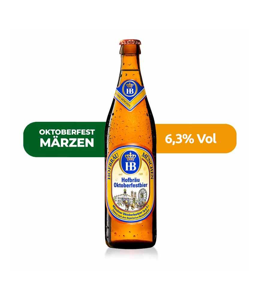 Cerveza Oktoberfest de Hofbräu, de estilo Festbier y con un 6,3% de alcohol.