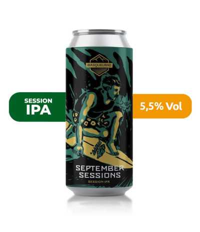 Cerveza September Session de Basqueland, de estilo Session IPA y con un 5,5% de alcohol.