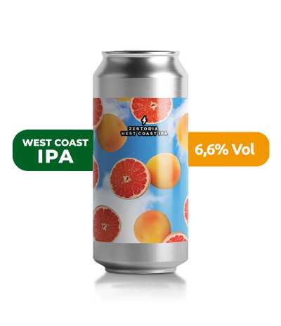 Cerveza Zestoria de Garage, de estilo West Coast IPA y con un 6,6% de alcohol.