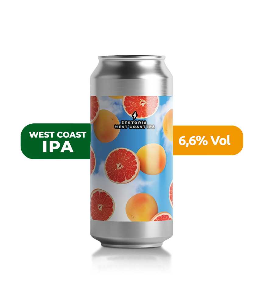 Cerveza Zestoria de Garage, de estilo West Coast IPA y con un 6,6% de alcohol.